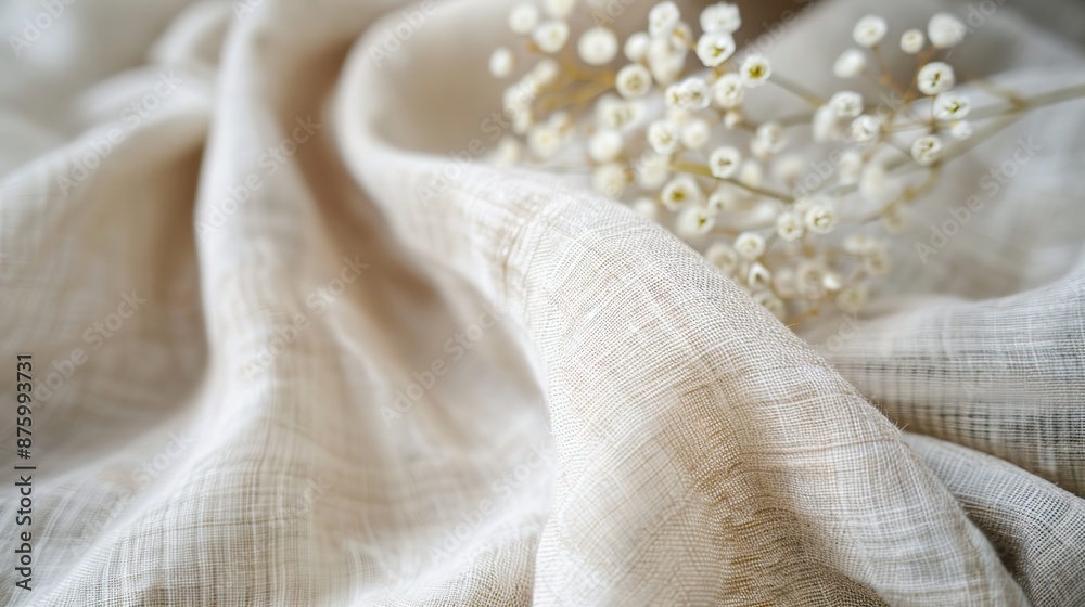 Serene Minimalism: Linen Fabric with Natural Fibers Composition