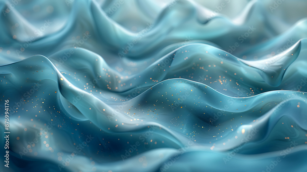 Obraz premium Futuristic AI Background: Abstract Banner, Blue-Green Palette