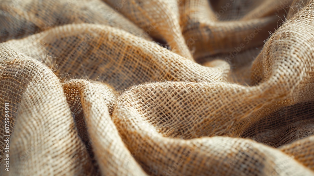 Textured Close-up of Burlap Fabric with Natural Fibers and Rough Texture Textured Close-up of Burlap Fabric with Natural Fibers and Rough Texture