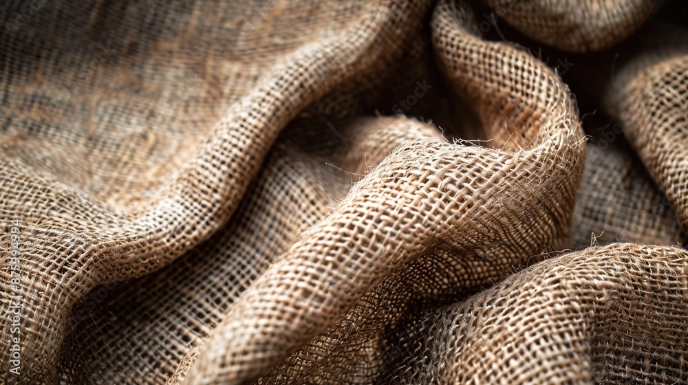 Close-up Texture of Burlap Fabric with Natural Fibers - Organic Textile Background Close-up Texture of Burlap Fabric with Natural Fibers - Organic Textile Background