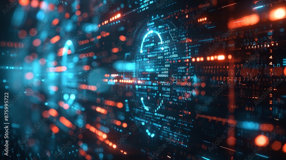 Fototapeta premium Cybersecurity and information or network protection. Future technology web services for business and internet project
