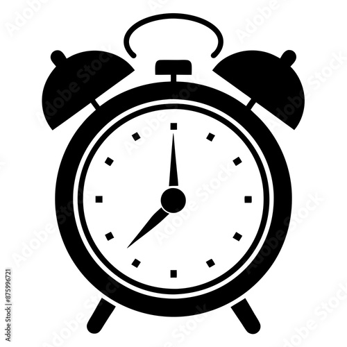  Ringing alarm clock silhouette vector illustration 