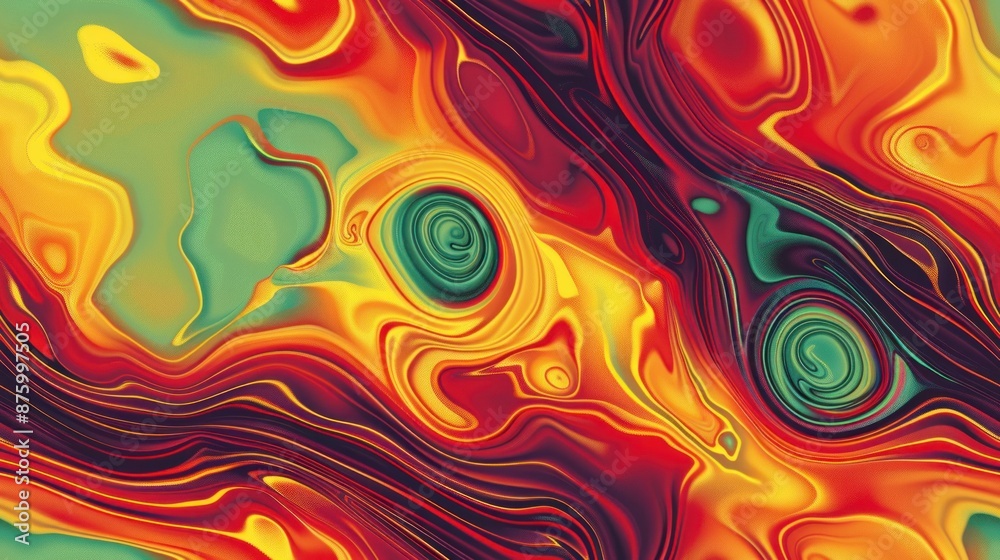 Obraz premium Abstract Swirling Liquid Painting in Vibrant Colors