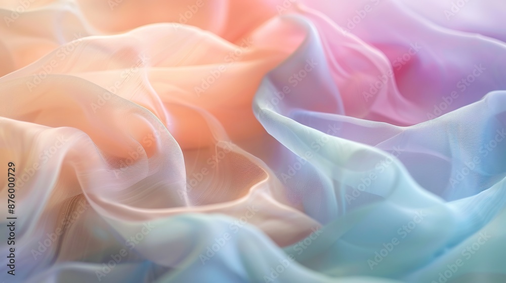 Obraz premium Ethereal Pastel Fabric Folds with Dreamy Blurred Effect