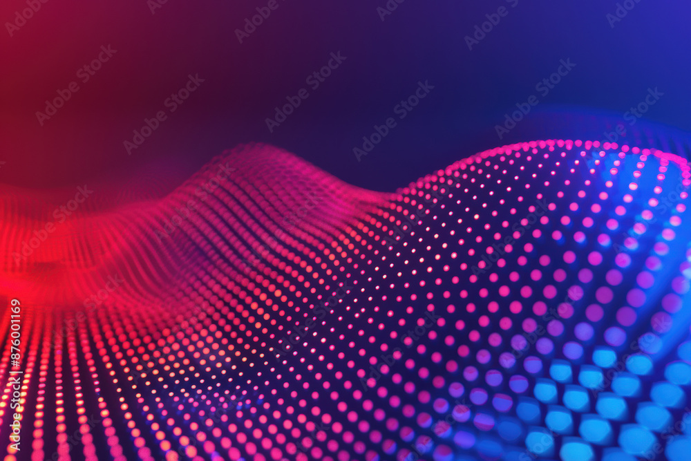 Vibrant abstract digital wave background with glowing dots in various shades of red, blue, and pink. Perfect for tech, futuristic, and modern designs. Vibrant abstract digital wave background with glowing dots in various shades of red, blue, and pink. Perfect for tech, futuristic, and modern designs.
