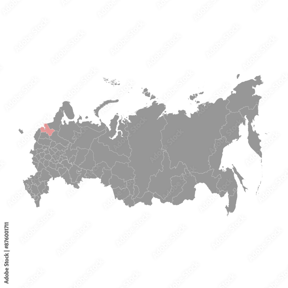 Obraz premium Leningrad Oblast map, administrative division of Russia. Vector illustration.