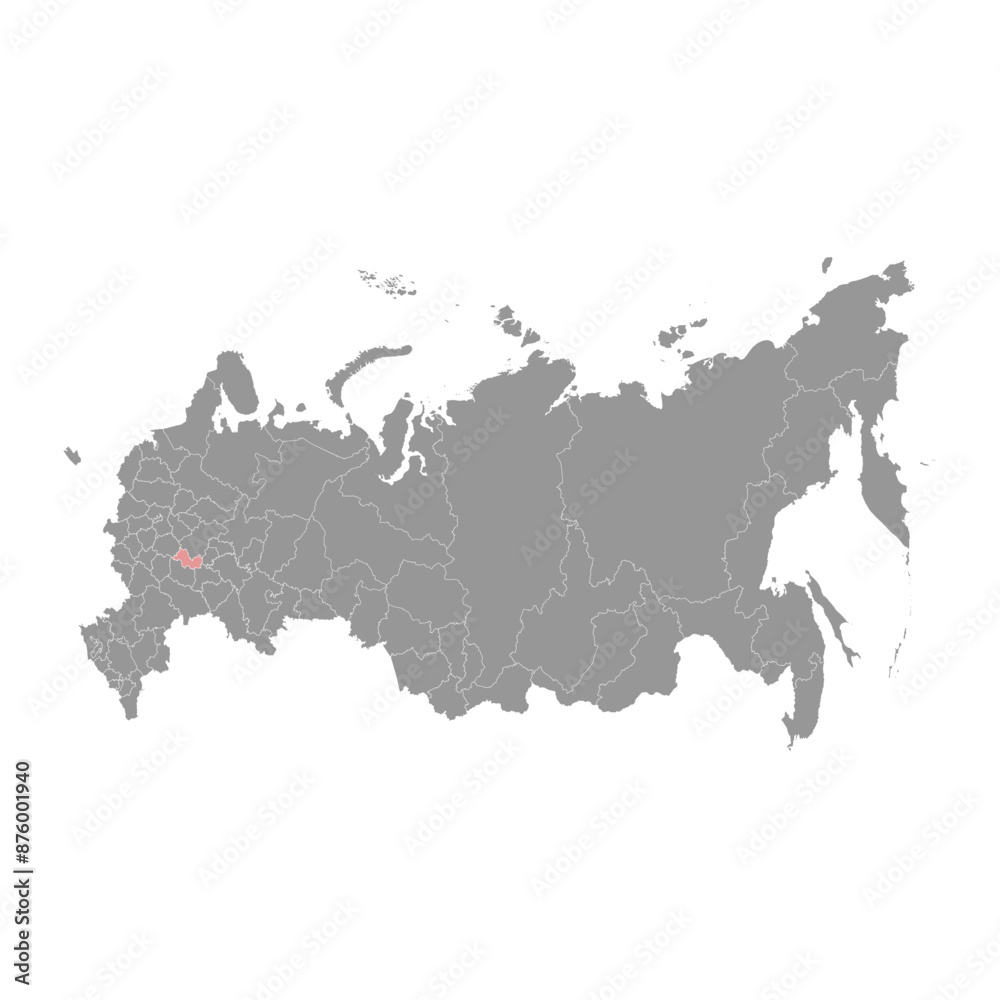 Obraz premium Mordovia map, administrative division of Russia. Vector illustration.