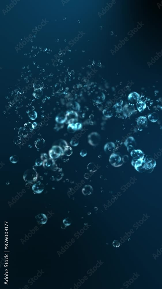 VERTICAL VIDEO, Underwater background with water bubbles rising up. VERTICAL VIDEO, Underwater background with water bubbles rising up.