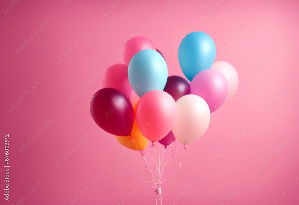 pink anniversary balloon birthday card beautiful balloons air background different pink anniversary balloon birthday card beautiful balloons air background different