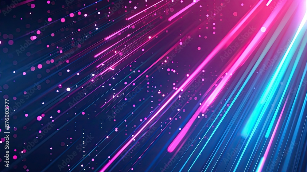 Abstract technology futuristic glowing lines neon blue and pink light ray on dark blue background with lighting effect Abstract technology futuristic glowing lines neon blue and pink light ray on dark blue background with lighting effect