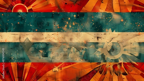 Retro Style Background Design of Indian Flag Illustration