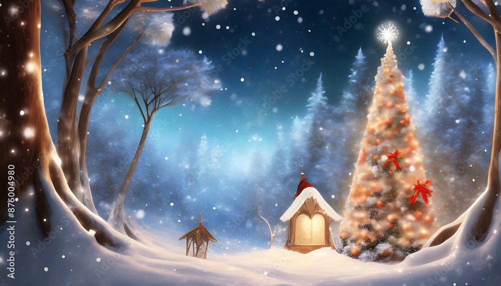 Fototapeta premium christmas tree in the night