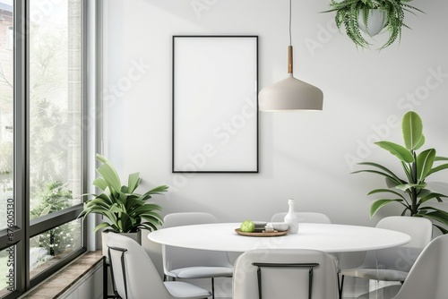 study room with mock up poster frame with interior background © uswatun