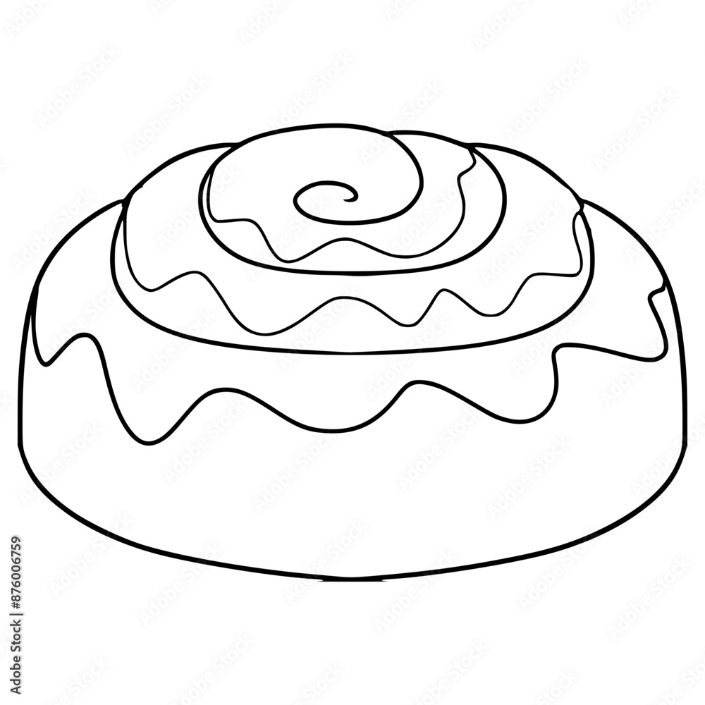 cinnamon roll illustration hand drawn outline vector cinnamon roll illustration hand drawn outline vector