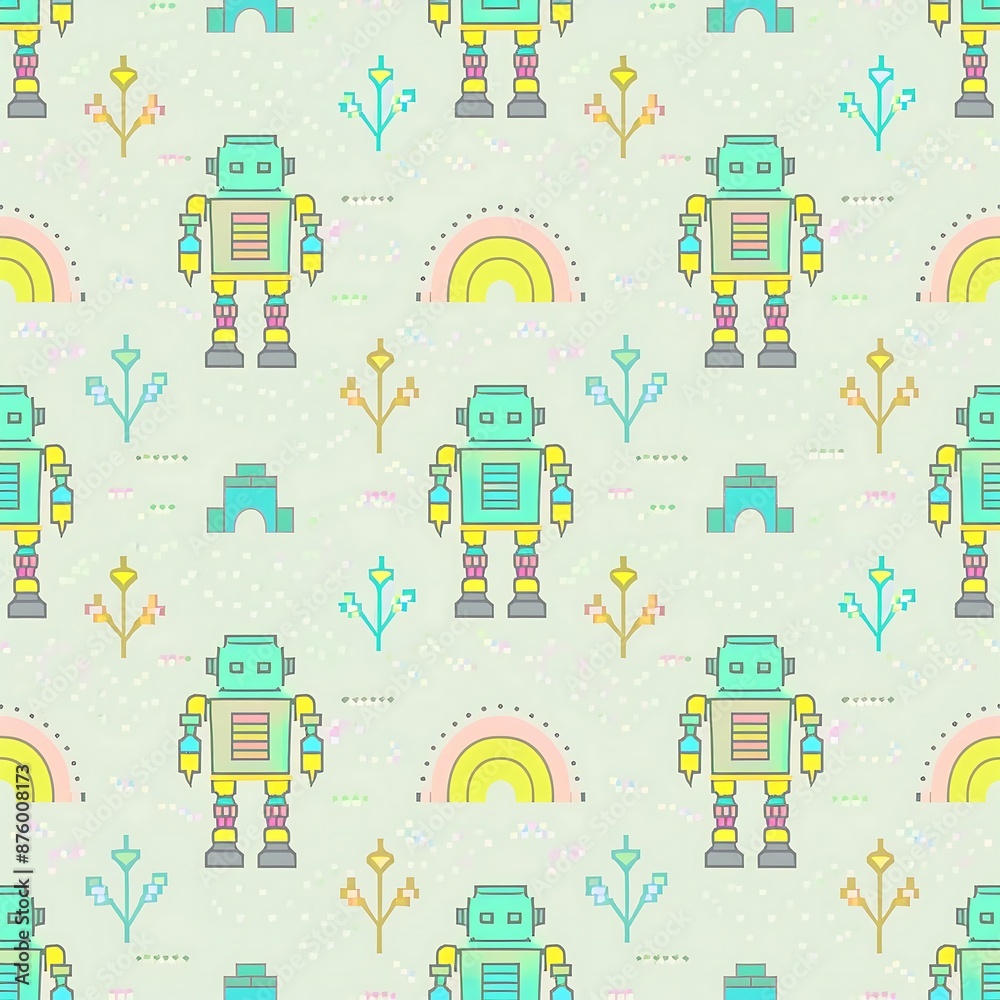 Robot seamless pattern background Robot seamless pattern background