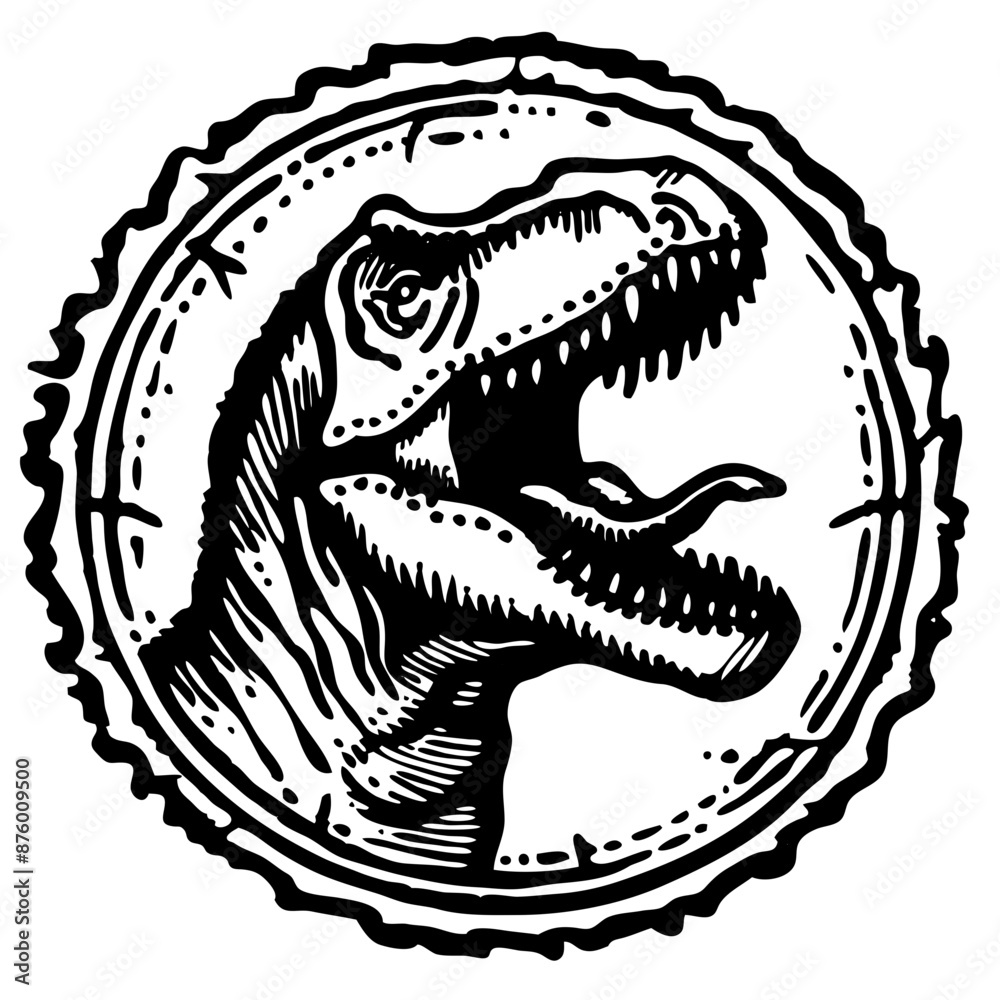 Naklejka premium Dinosaur head SVG vector transparent background PNG clipart