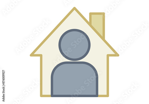 Casa amarilla con perfil de usuario por propiedad de inmueble