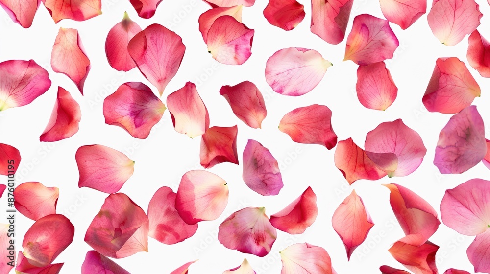 Fototapeta premium Delicate Floral Watercolor Pattern with Scattered Rose Petals Elegantly Displayed