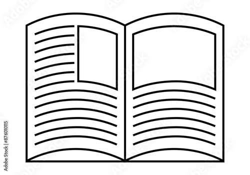 Icono negro de libro de texto en fondo blanco