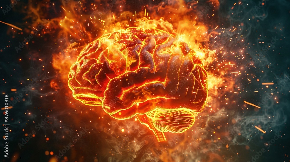Brain on Fire, Disease Concept Exploring Neurological Disorders Brain on Fire, Disease Concept Exploring Neurological Disorders