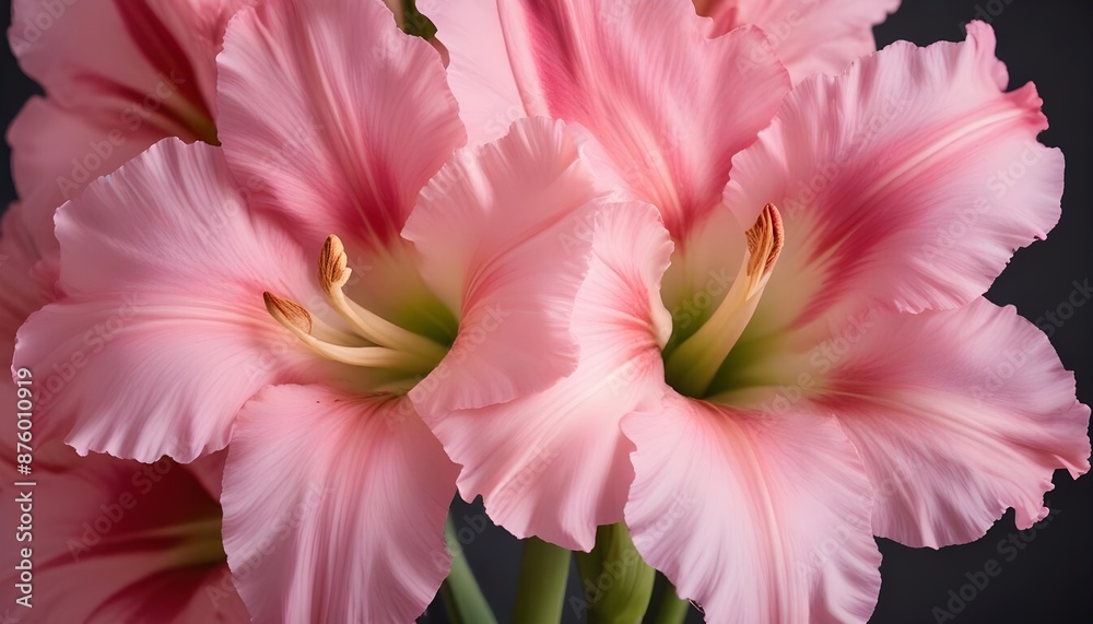 Fototapeta premium A elegent pink gladiolus flower closeup view