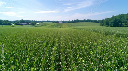 A field of corn in summer