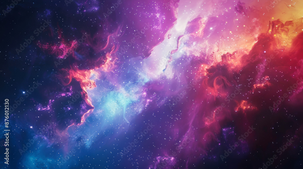 Naklejka premium A colorful nebula in space