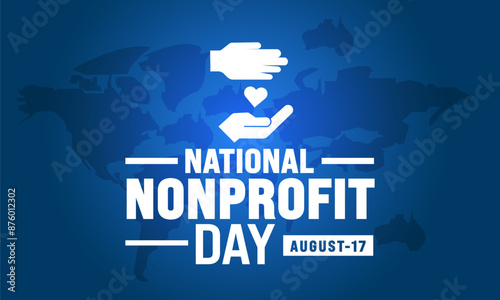 National Nonprofit Day. Holiday concept  Geometric design suitable for greeting background, banner, placard, card, and poster design template  text inscription. vector illustration.