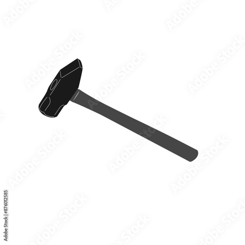 3 lb Cross Pein Hammer, isolated on white background