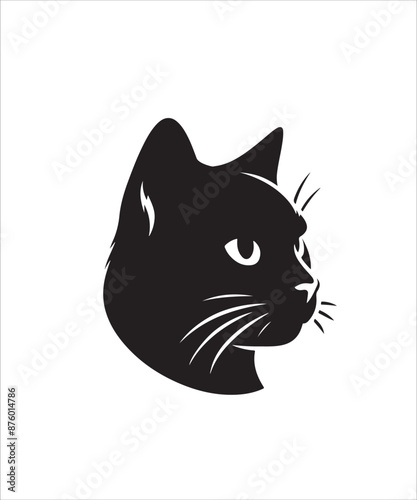 Cat head silhouette vector. Eps