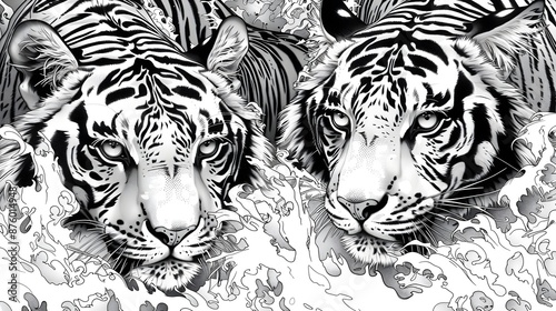 Tiger Day Celebration: Doodle Art Background Design