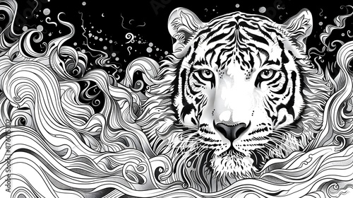 Tiger Day Celebration: Doodle Art Background Design
