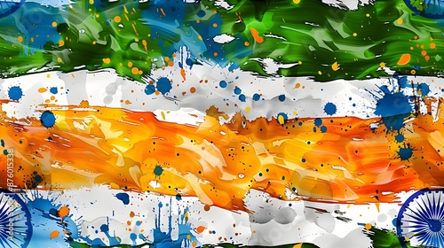 Celebrating India Independence Day: Illustration of Indian Flag background 