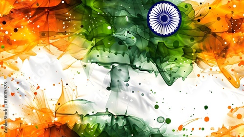 Celebrating India Independence Day: Illustration of Indian Flag background 
