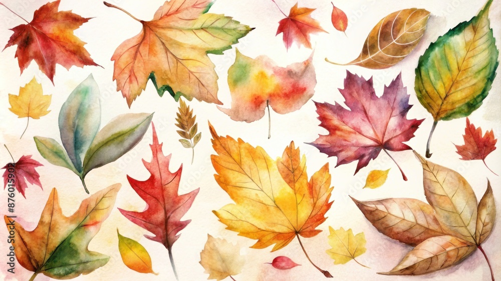 colorful autumn leaves scattered