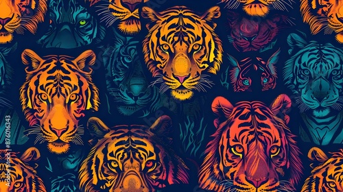 Celebrating The Tigers Day: Doodle Art Background Design in Tiger Style