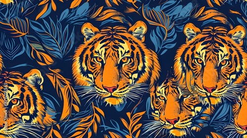 Celebrating The Tigers Day: Doodle Art Background Design in Tiger Style