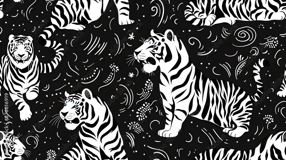 Tiger Day Celebration: Doodle Art Background Design Tiger Day Celebration: Doodle Art Background Design