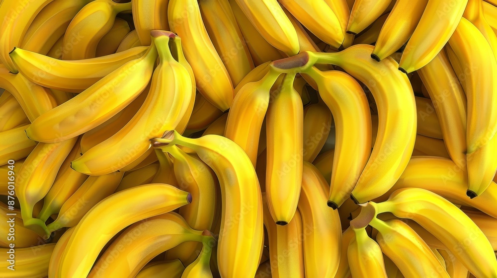Full Frame of Bananas in Flat Lay View Full Frame of Bananas in Flat Lay View