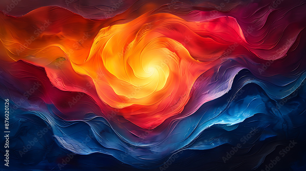Obraz premium Vibrant Sunset Ocean Abstract - Empty Canvas Inspiration