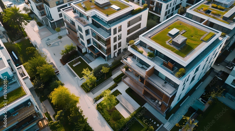 A residential area with modern architectural solutions A residential area with modern architectural solutions