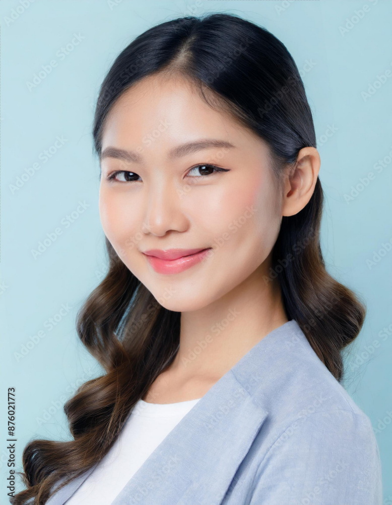 Portrait of young beautyful Asian girl, perfect skin, natural makeup, cosmetic advertisement, health skin concept Portrait of young beautyful Asian girl, perfect skin, natural makeup, cosmetic advertisement, health skin concept