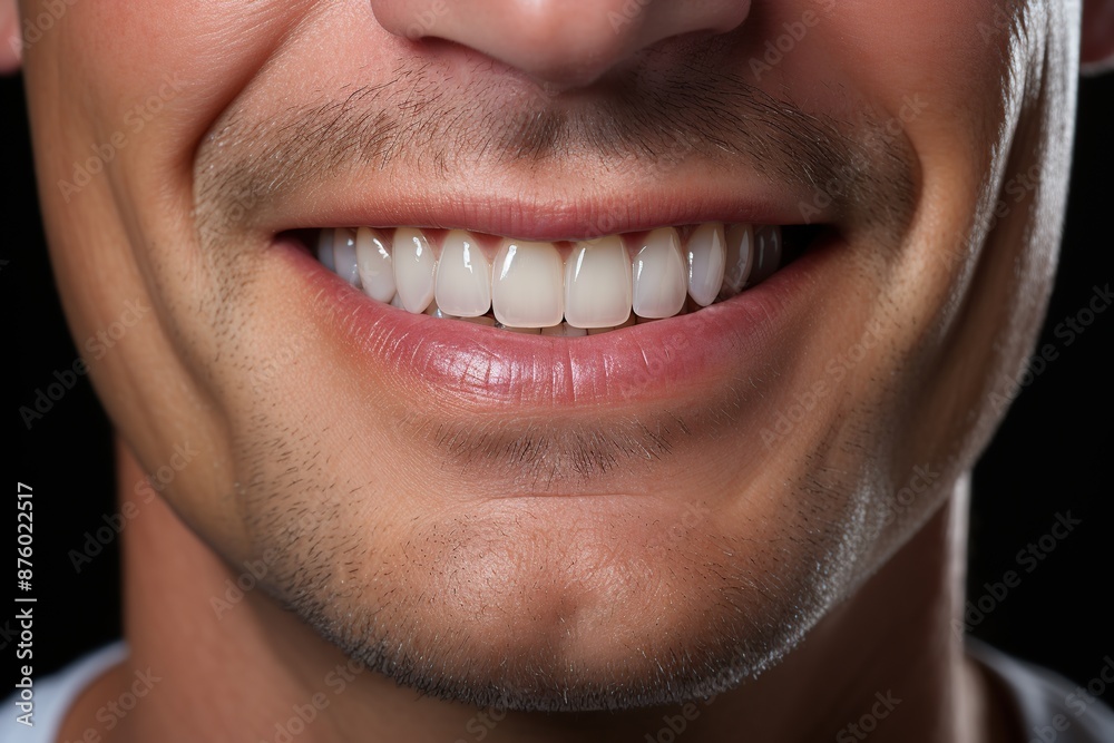 Close up of a man's smile with perfect white teeth. Close up of a man's smile with perfect white teeth.