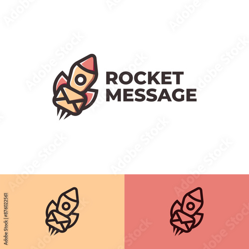 rocket mail logo vector