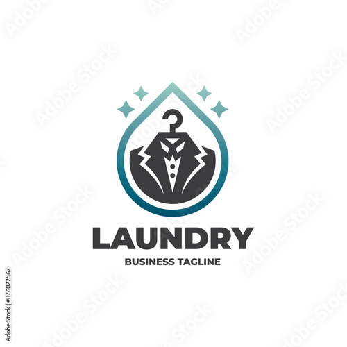 drop suit laundry logo vector
