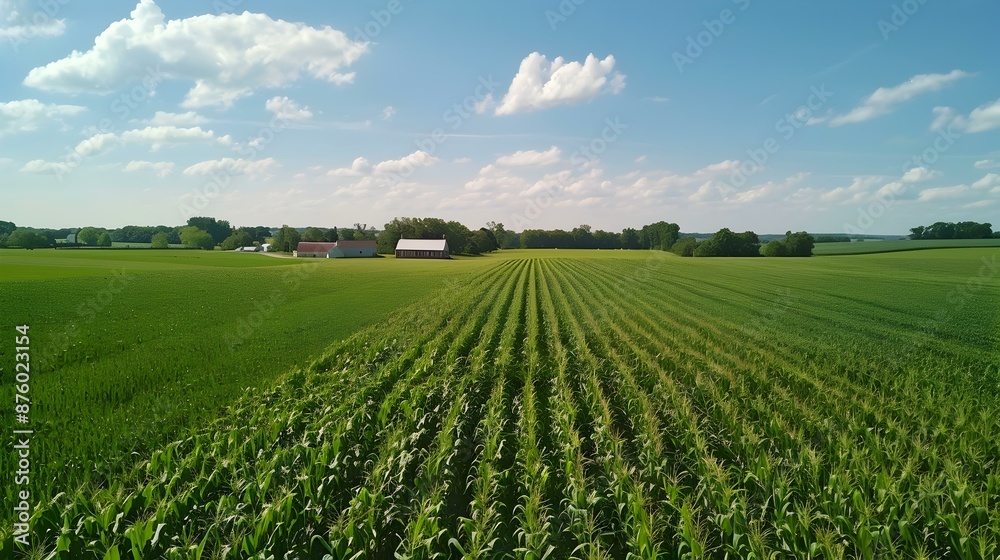 A corn field on a sunny day picture A corn field on a sunny day picture