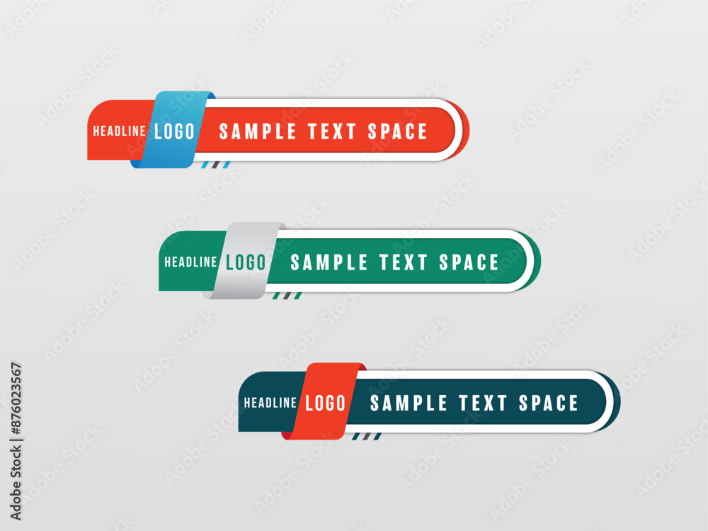 Fototapeta premium Lower third vector design. Lower third banner Bars. Streaming Video. Breaking, Sport News channel. 