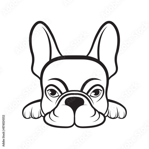 dog head in outline