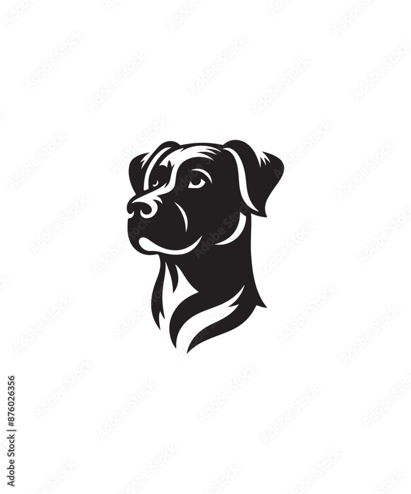 Fototapeta premium Dog head silhouette vector art design.