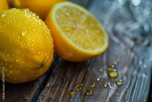 fresh half cut lemons wallppaper  photo